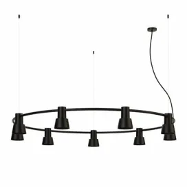 Compose rail circle pendant light small metal shade by zero